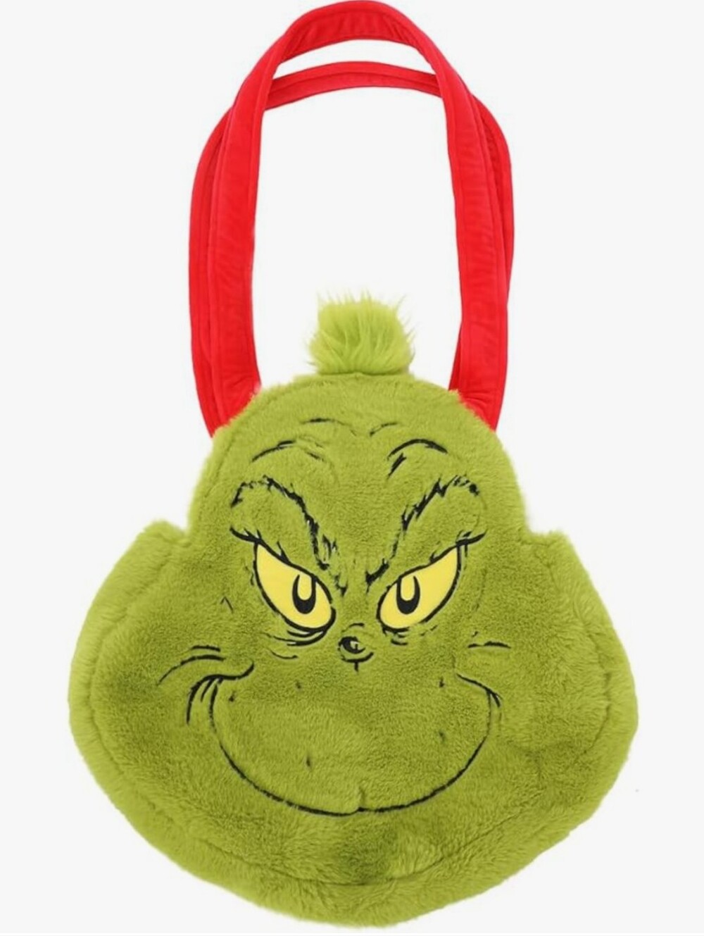 Grinch Bioworld 3D Plush Large Shoulder Bag with Red Strap - Picture 2 of 16